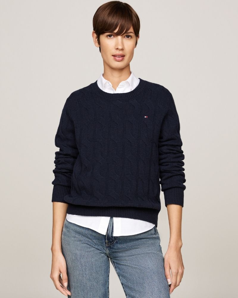 Tommy Hilfiger -  Soft Wool Cable C Neck Jumper 