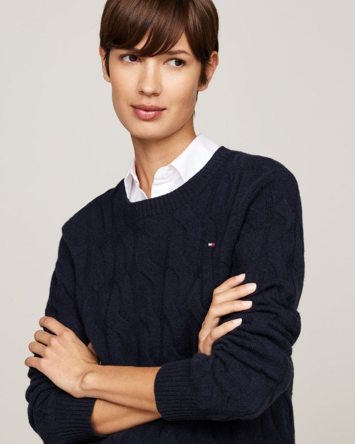 Tommy Hilfiger -  Soft Wool Cable C Neck Jumper 