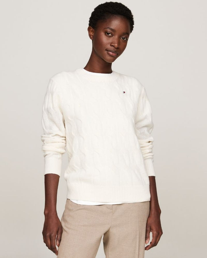 Tommy Hilfiger -  Soft Wool Cable C Neck Jumper