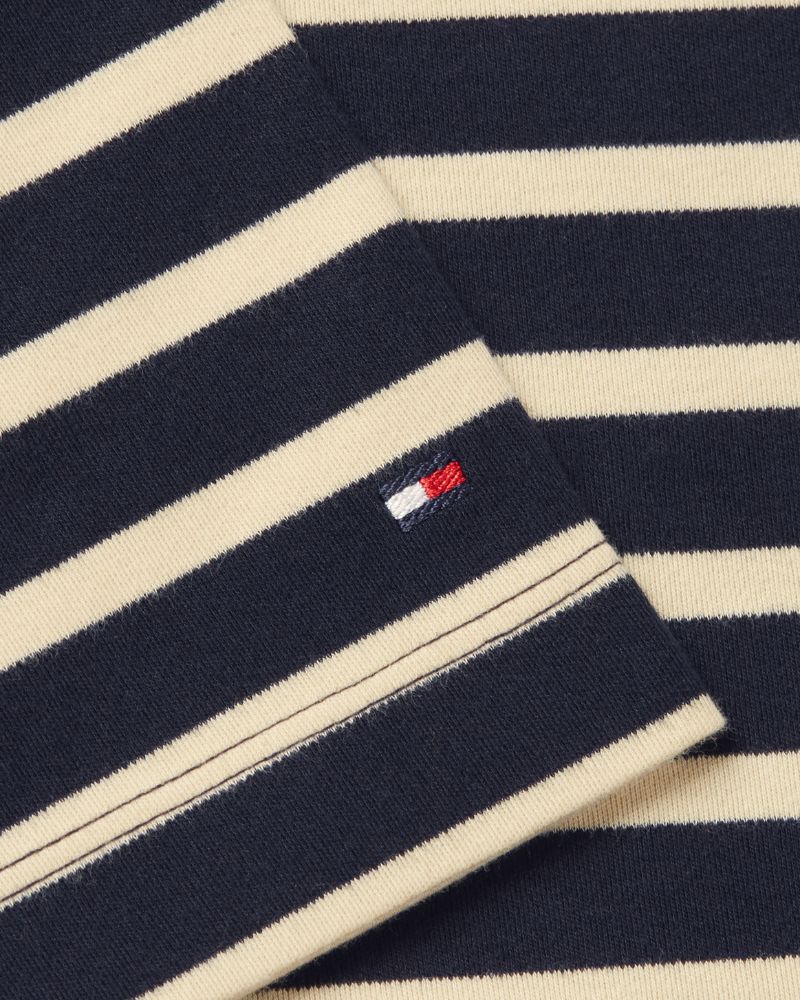 Tommy Hilfiger - Stripe Gold Button C Neck Top