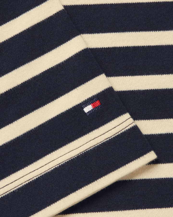 Tommy Hilfiger - Stripe Gold Button C Neck Top