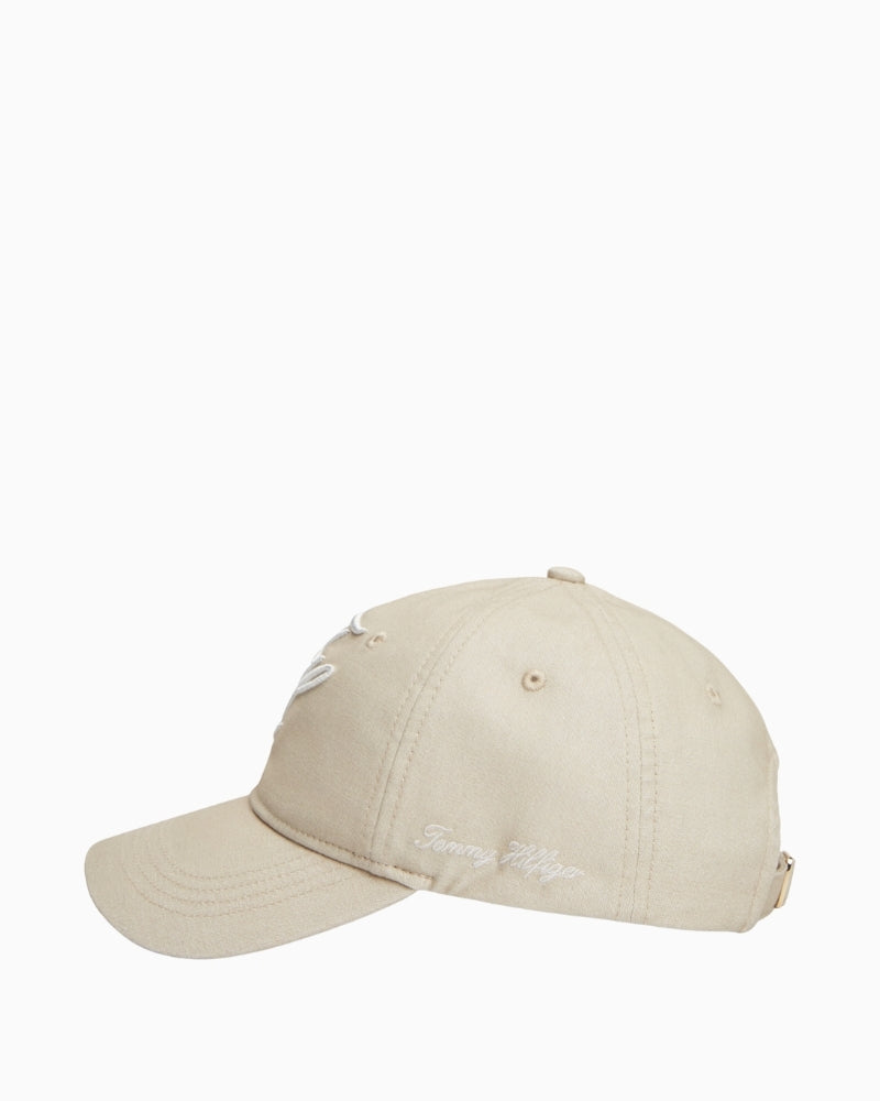 Tommy Hilfiger TH embroidered cap neutral side view – Áines Boutique