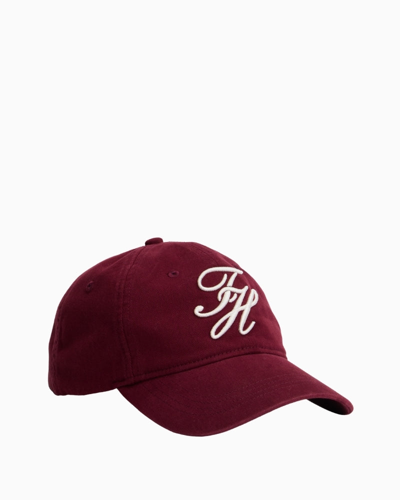 Rouge red Tommy Hilfiger cotton cap with TH embroidery