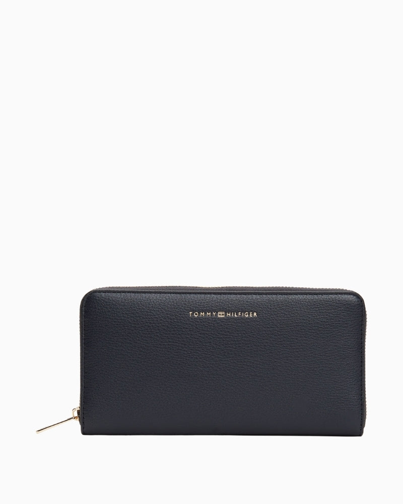 Tommy Hilfiger large zip-around wallet in space blue faux leather