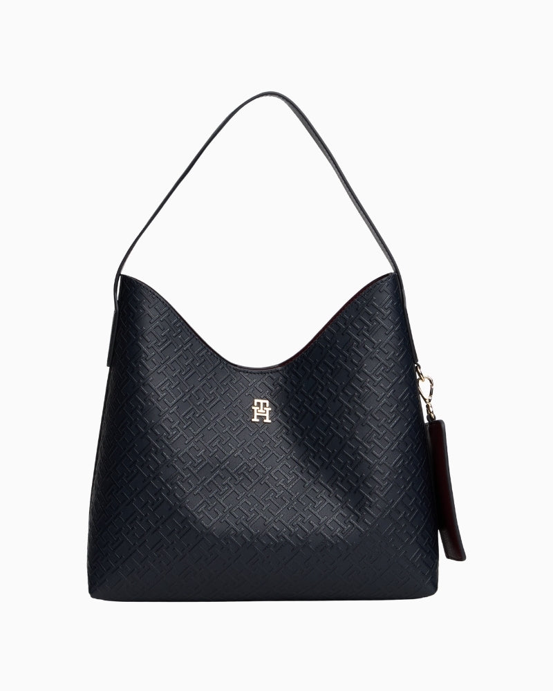 Tommy Hilfiger navy shoulder bag with TH monogram print