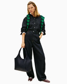 Classic logo tote bag in durable polyurethane for everyday use