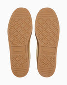 Back view of trainers with metallic flag detail on heel