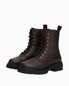 Warm interior lining of Tommy Hilfiger winter boots with leather upper