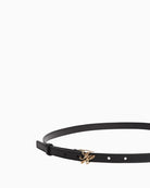 Tommy Hilfiger TH Script 1.5 leather belt black worn flat – Áines Boutique