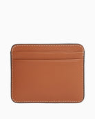Tommy Hilfiger TH Script leather card holder tan back view – Áines Boutique