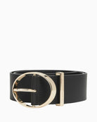 Tommy Hilfiger TH Style 5.0 leather belt black rolled view – Áines Boutique