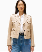 Tommy Hilfiger cotton utility jacket with notched lapels and button closure