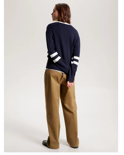 Tommy Hilfiger - VARSITY ROUNDALL V-NK SWEATER