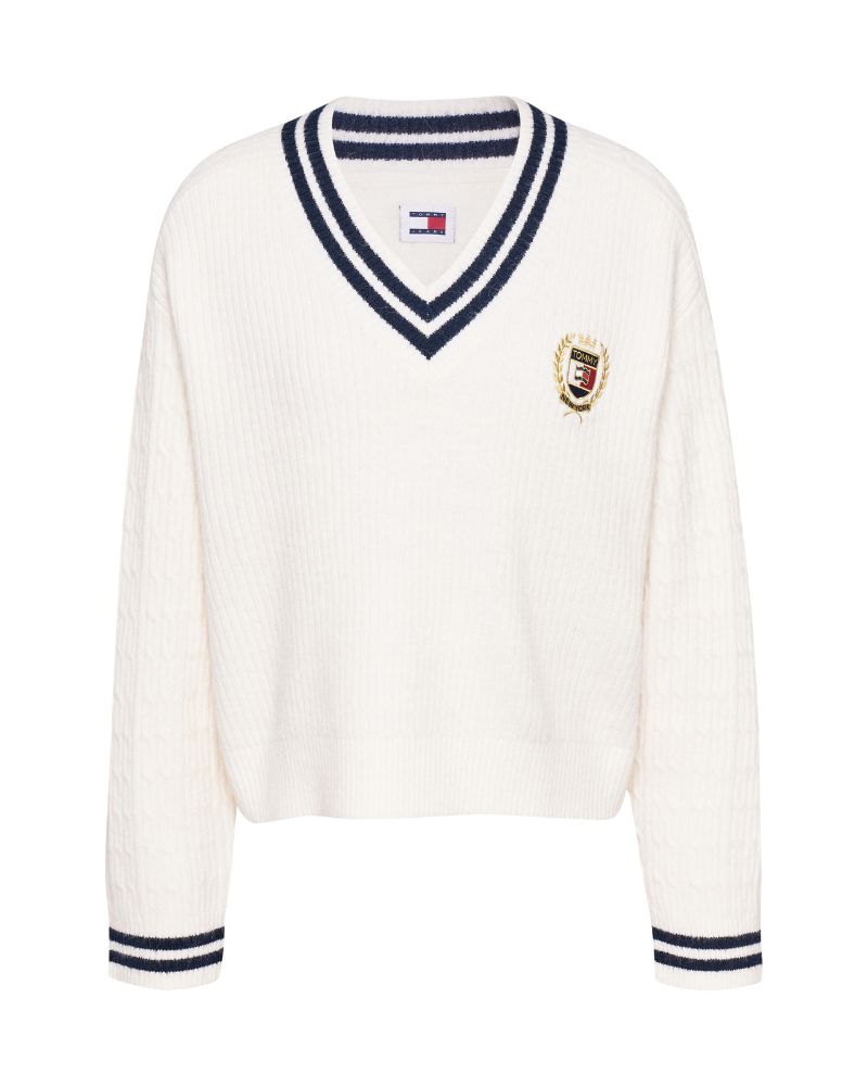 Tommy Hilfiger - V Neck Crest Cable Sweater 