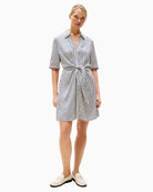Tommy Hilfiger navy short dress with knot detail and short sleeves