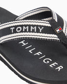 Black Tommy Hilfiger summer sandal strap detail with webbing – Áines Boutique