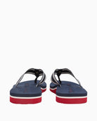 Navy Tommy Hilfiger flat sandal sole view – Áines Boutique