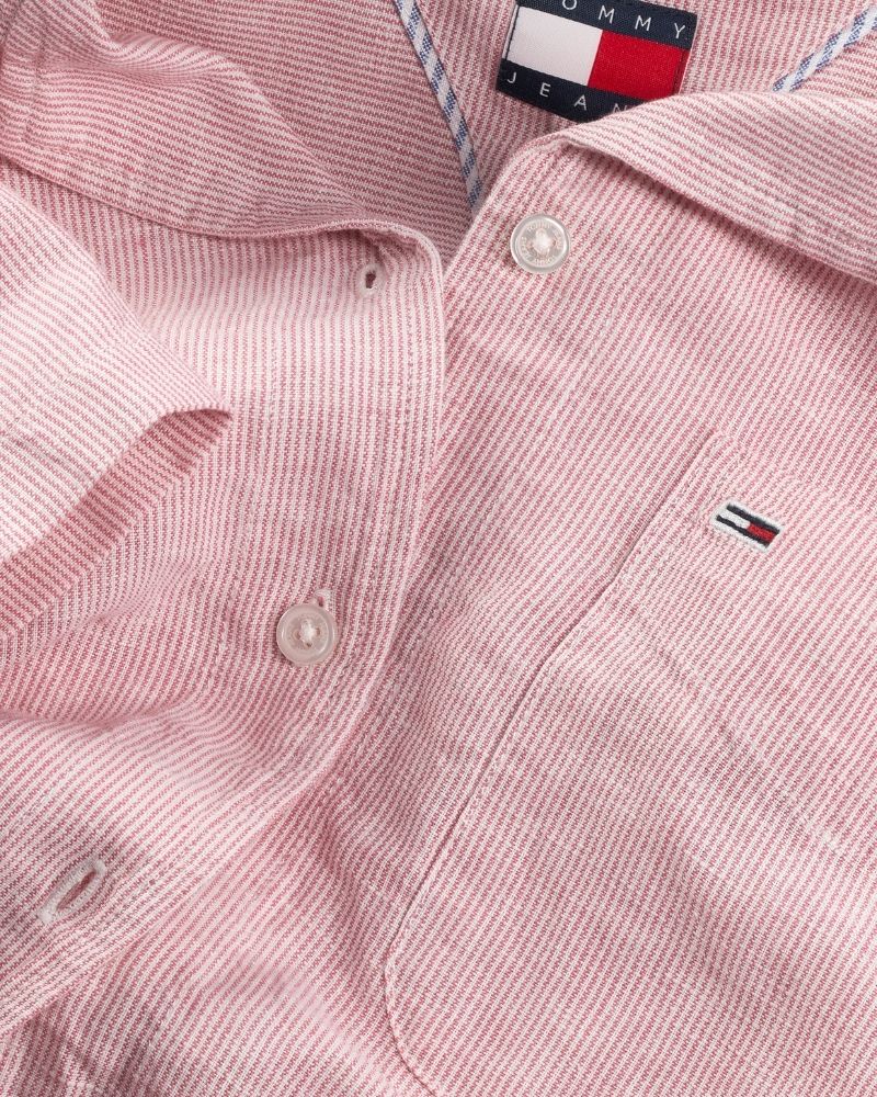 Tommy Jeans - Cropped Linen Short Sleeve Shirt