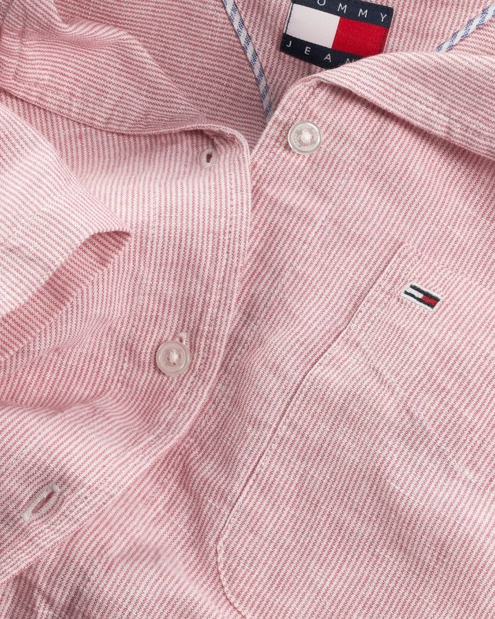 Tommy Jeans - Cropped Linen Short Sleeve Shirt