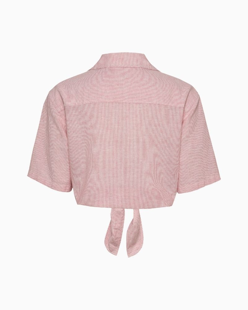 Tommy Jeans - Cropped Linen Short Sleeve Shirt