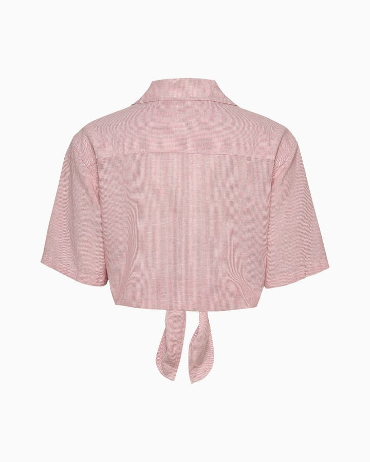 Tommy Jeans - Cropped Linen Short Sleeve Shirt