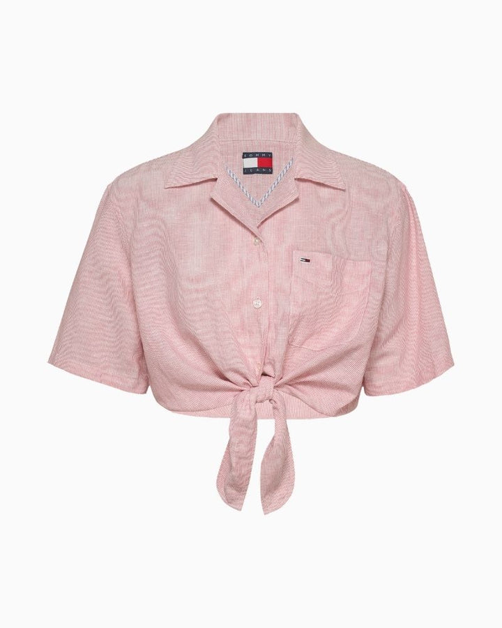Tommy Jeans - Cropped Linen Short Sleeve Shirt
