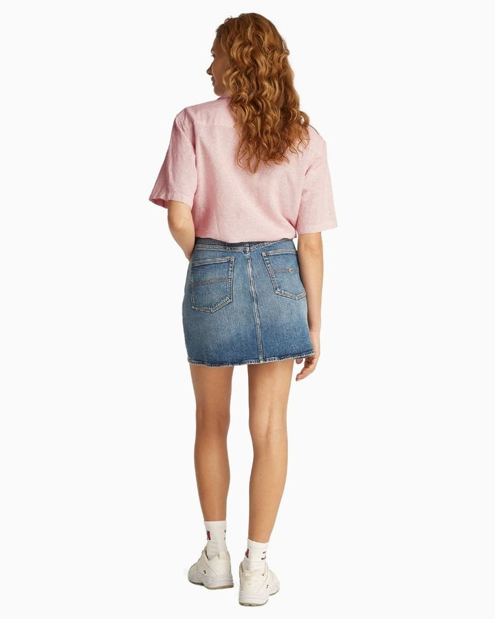 Tommy Jeans - Cropped Linen Short Sleeve Shirt