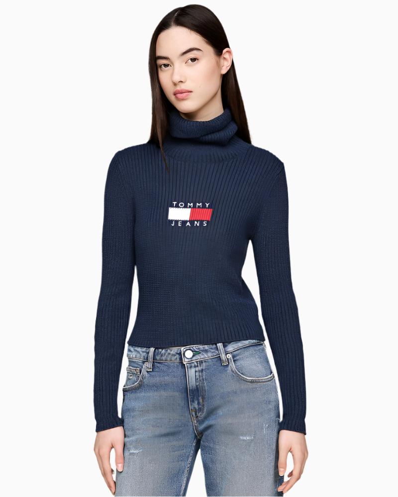 Tommy Jeans - Melange Turtleneck Flag Sweater