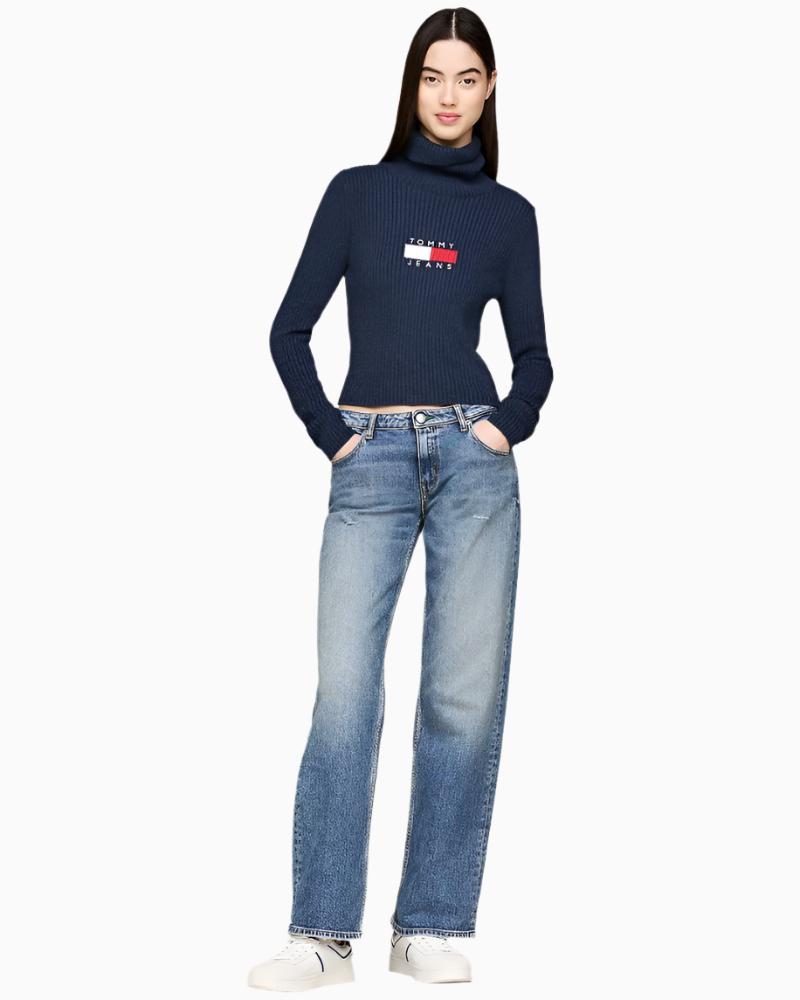 Tommy Jeans - Melange Turtleneck Flag Sweater