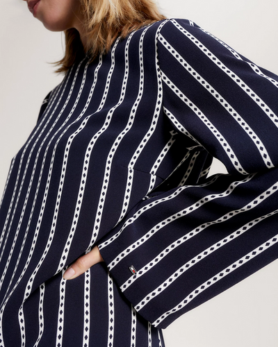 Tommy Women - Argyle Stripe Crepe Shirt Dress 