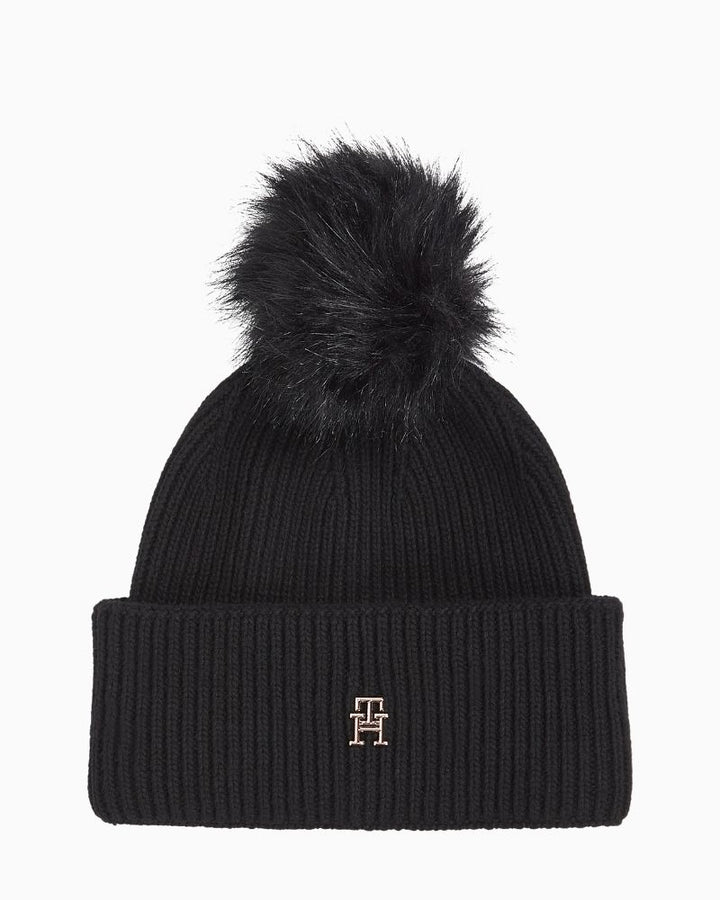 Tommy Hilfiger - Elevated Chic Beanie With PomPom 