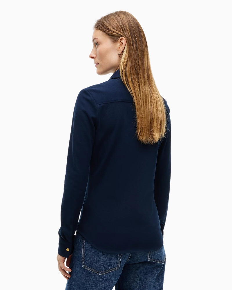 Tommy Hilfiger 1985 Gold-Tone Button Shirt in Navy back view
