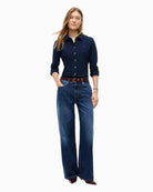 Tommy Hilfiger 1985 Gold-Tone Button Shirt in Navy front detail