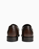 Tommy Hilfiger Chain Fringe Leather Loafer in Brown back view