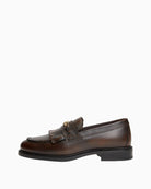 Tommy Hilfiger Chain Fringe Leather Loafer in Brown left side view