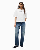 Tommy Hilfiger Classic Script Trapeze Tee in white front view