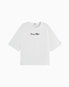 Tommy Hilfiger Classic Script Trapeze Tee in white logo detail