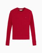 Tommy Hilfiger Cotton Cable Fine Sweater in Raspberry Juice cable knit detail
