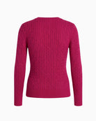 Tommy Hilfiger Cotton Cable Fine Sweater in Raspberry back view