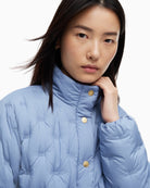 Tommy Hilfiger Down Flag Quilt Jacket in Baby Blue collar detail