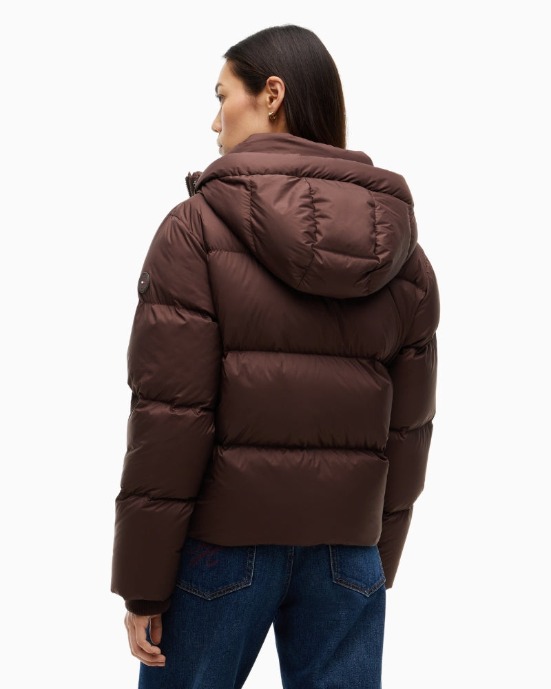Tommy Hilfiger Down Modern Jacket in Brown back view