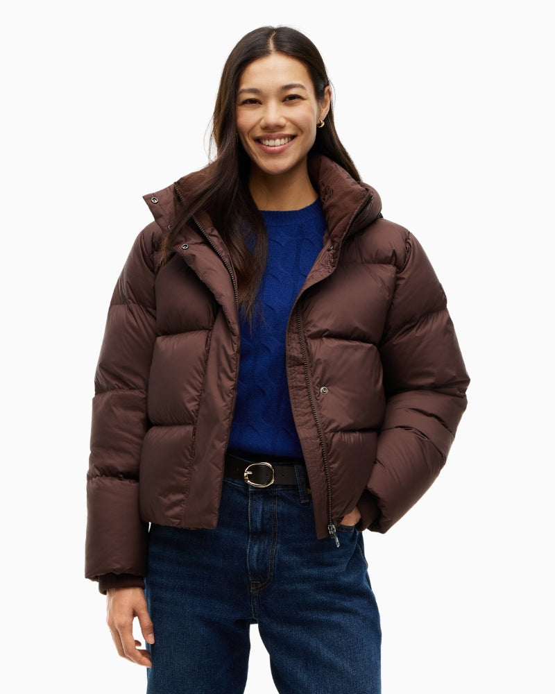 Tommy Hilfiger Down Modern Jacket in Brown front view