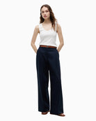 Tommy Hilfiger Gold-Tone Button Ribbed Tank Top in ecru front view