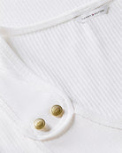 Tommy Hilfiger Gold-Tone Button Ribbed Tank Top in ecru strap button detail