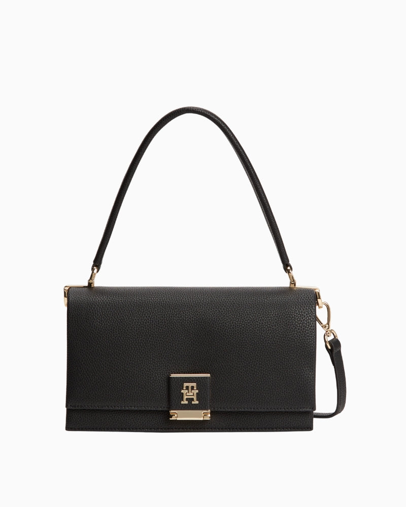 Tommy Hilfiger Her Medium Crossover Bag in Black front view