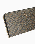 Tommy Hilfiger Icon Lrg ZA Mono Print Wallet in Black print detail