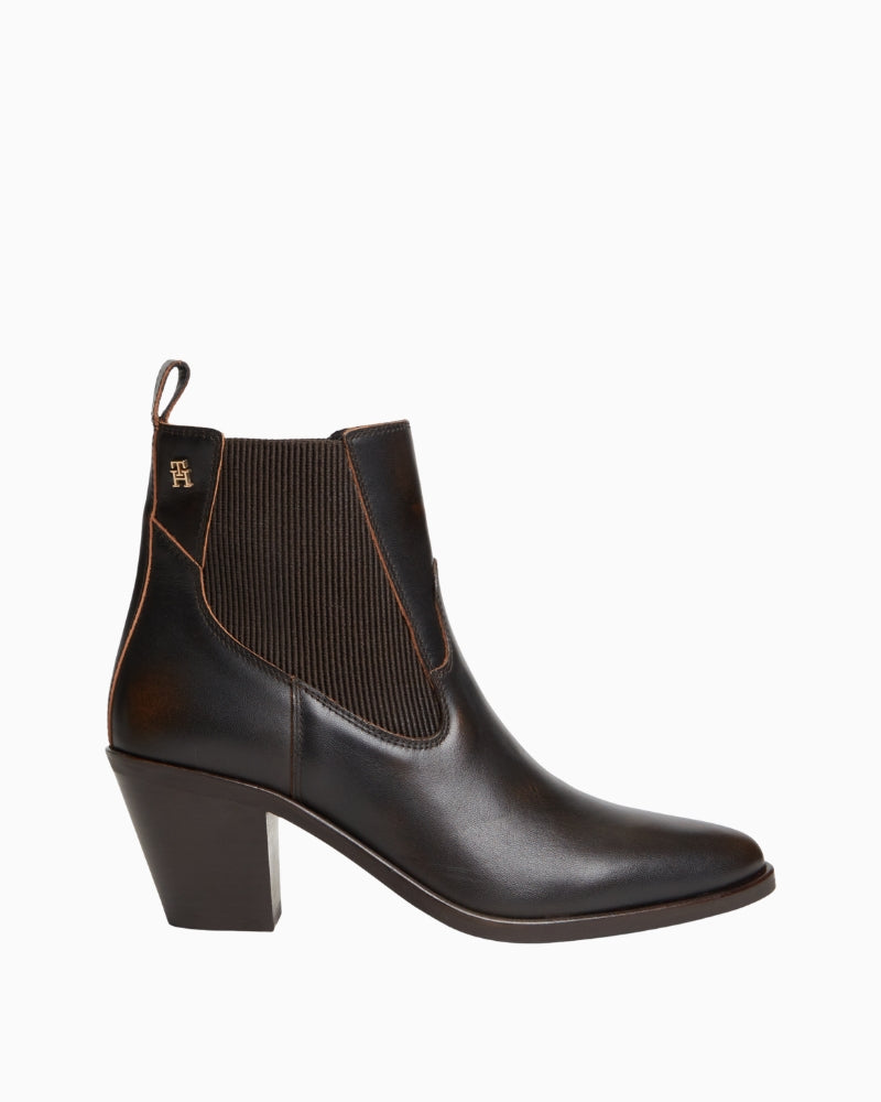 Tommy Hilfiger Leather Western Chelsea Boot in Brushed Brown right side view