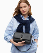Tommy Hilfiger Libre Conv Flap Crossover Bag in Black front view