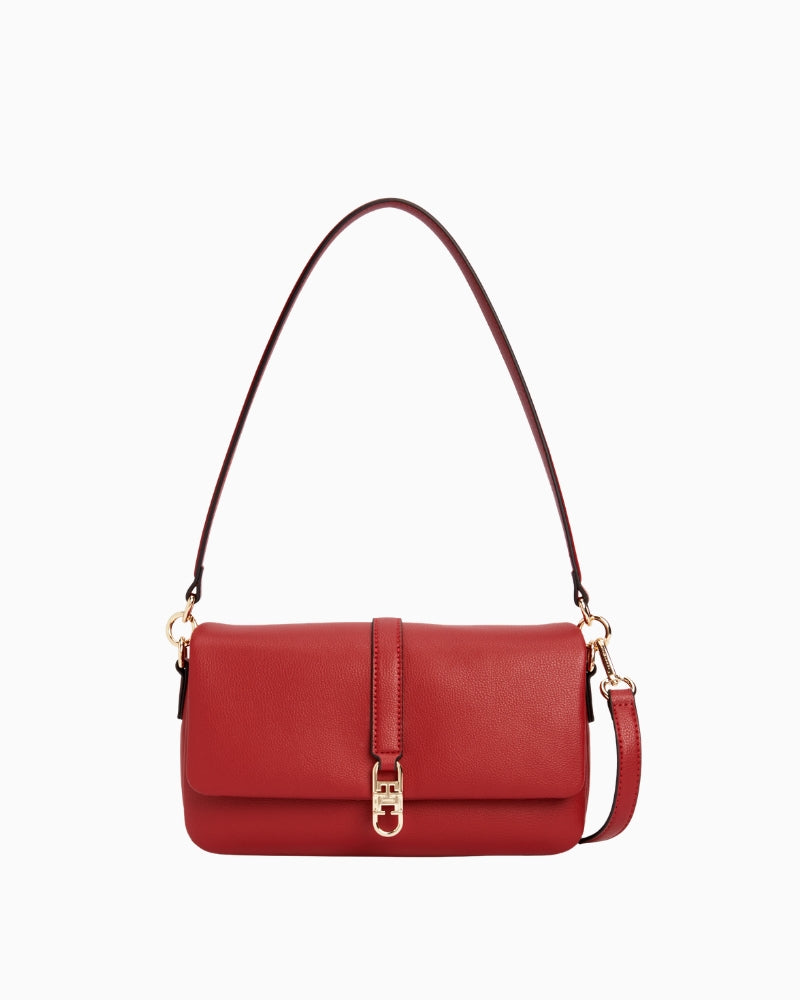 Tommy Hilfiger Libre Conv Flap Crossover Bag in Red front view
