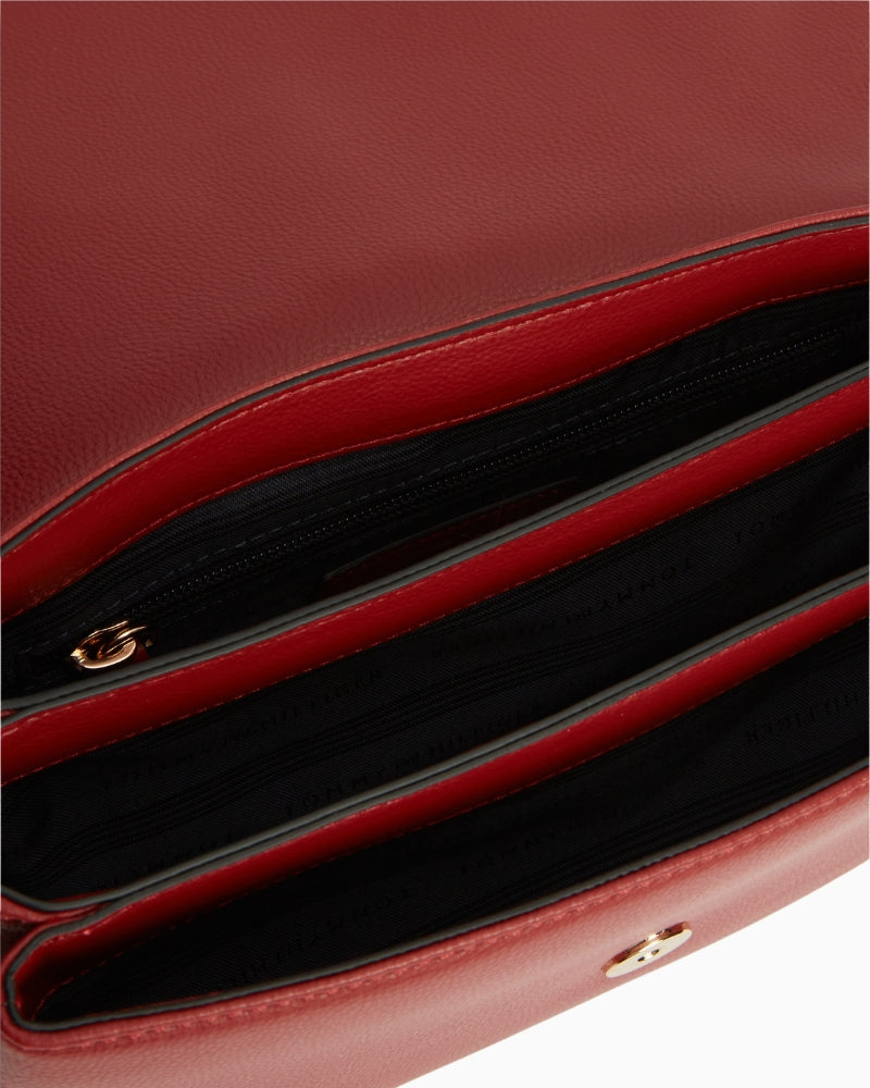 Tommy Hilfiger Libre Conv Flap Crossover Bag in Red interior detail view